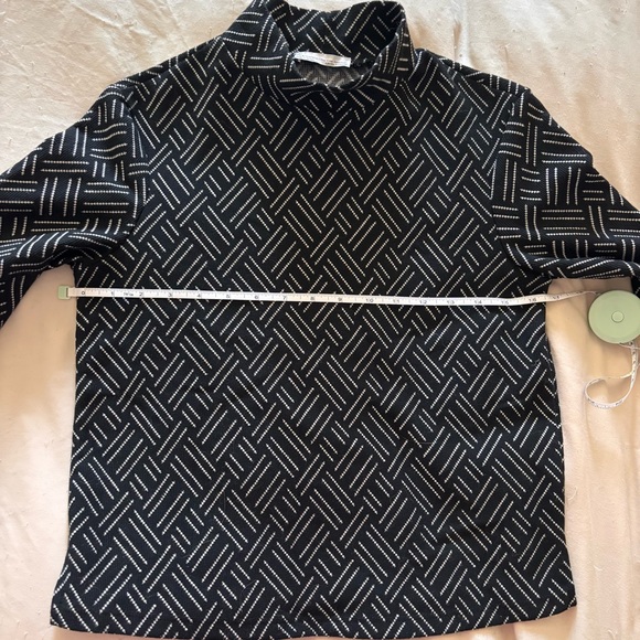 Zara Trafaluc Black White Geometric Mock Neck Top Fall Winter Collection Size M - Picture 7 of 9
